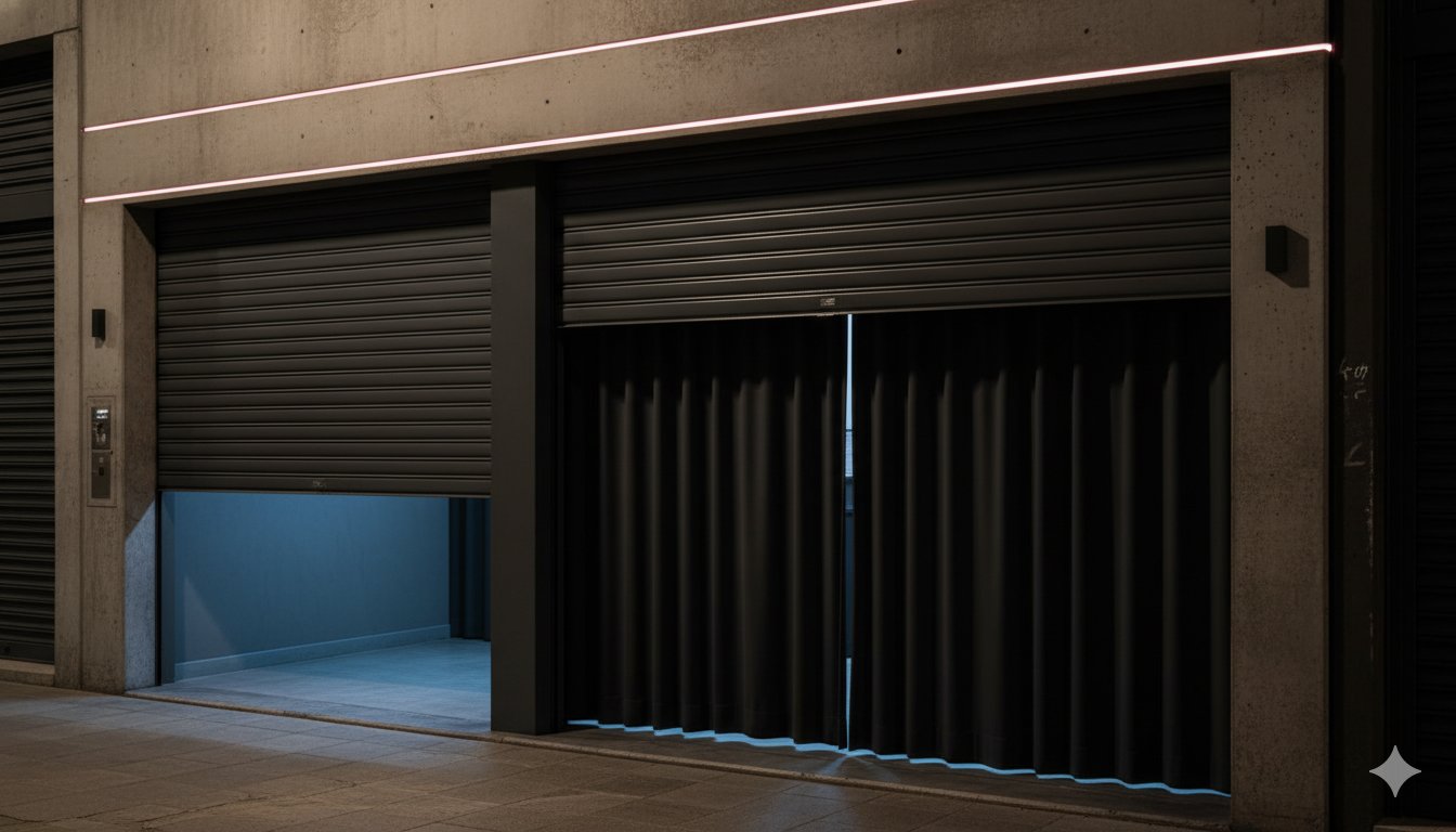 Entrada de garage privado en un albergue transitorio